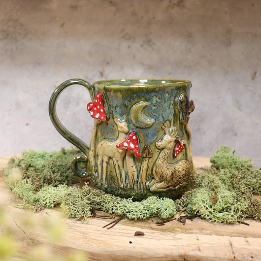 kubki Kubek ZACZAROWANY LAS no.4 , Muchomorki, sarenka i jelonek