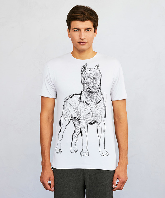t-shirty męskie Cane corso Dog Men's T-shirt white