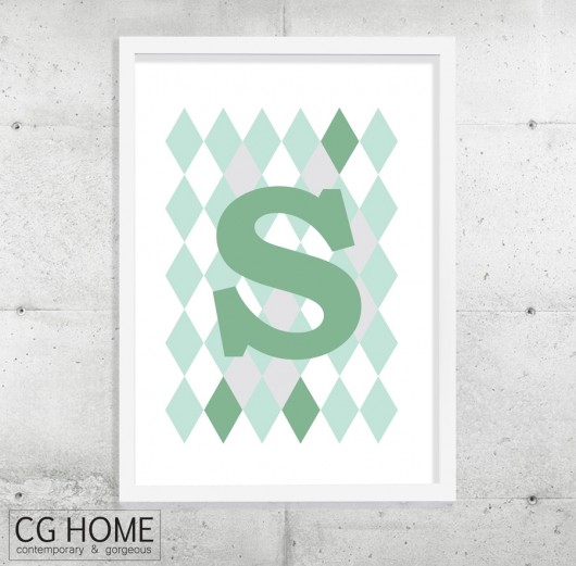 S plakat 30cm x 40cm GRAFIKA literki TYPOGRAFIA Cghome