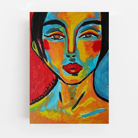 obrazy Obraz  fowizm portret kobiety ekspresjonizm