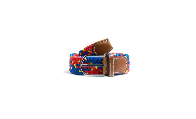 paski damskie Pleciony pasek BLUE RED YELLOW