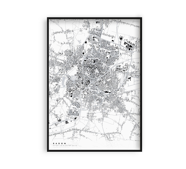 plakaty Radom - mapa miasta  plakat z mapą Radomia