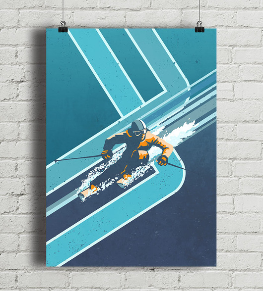 plakaty Retro Alpine Ski - vintage plakat