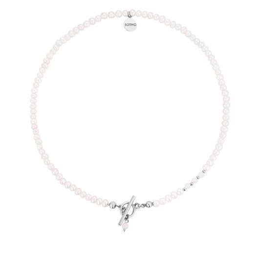 srebrne naszyjniki Srebrny naszyjnik z pereł naturalnych i kamieni księżycowych