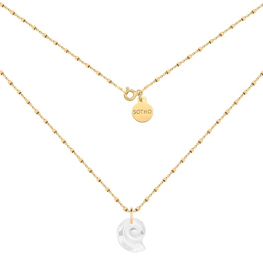 złote naszyjniki Złoty naszyjnik z muszelką SWAROVSKI CRYSTAL