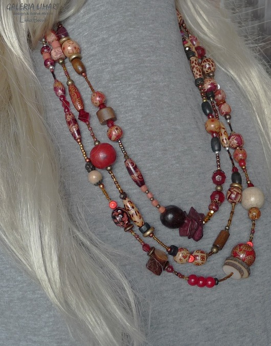 komplet biżuterii Niezwykły kolorowy komplet biżu-boho w fantastycznych barwach jesieni unikat