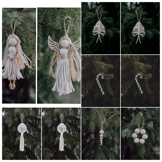 ozdoby choinkowe 10 sztuk / Ozdoby na choinkę / boho /DOSTĘPNE od ręki