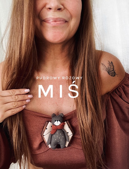 broszki Artystyczna Brosza z niesamowitym Misiem! Pop Art  MIŚ