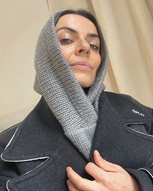 czapki damskie Wełniany komin Grey