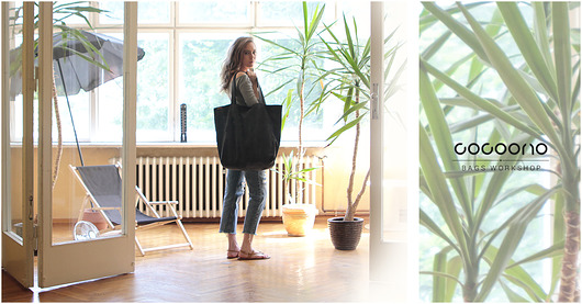 Big Lazy bag torba czarna na zamek / vegan / eco hairoo