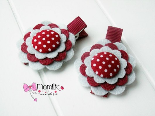 HAPPY FLOWER szary i bordo Momilio