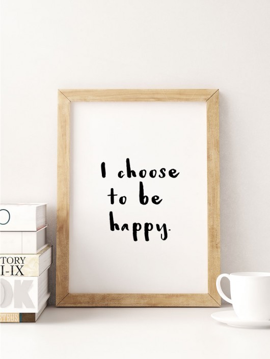 I choose to be happy - A3 - plakat typograficzny PLAKATY GEOMETRYCZNE
