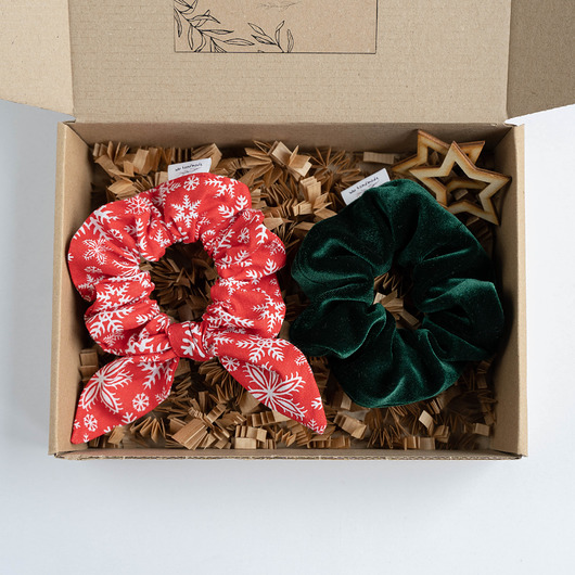 Zestaw scrunchies ŚWIĘTA wu handmade