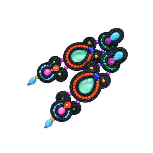 kolczyki soutache Długie etniczne kolczyki soutache