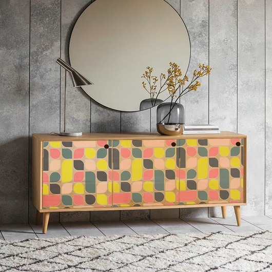 komody Zakrocka Design - komoda  MId-century z grafika