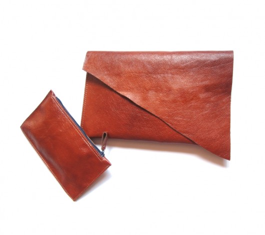 Brown Leather Set - skórzana kopertówka sabi tatka