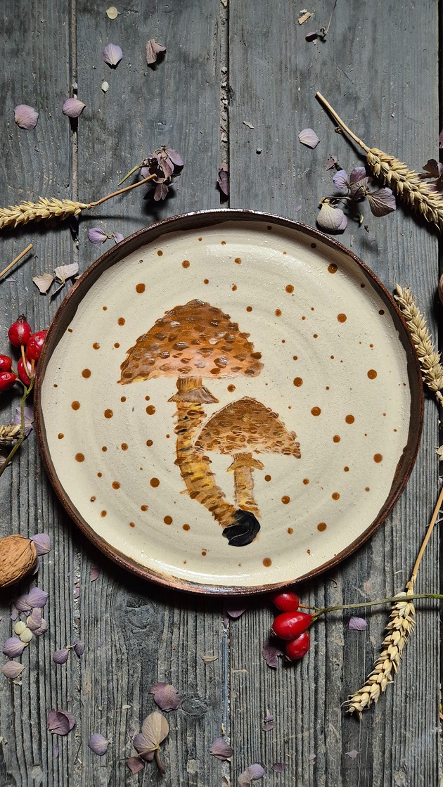 patery i talerze Talerz płaski obiadowy 26 cm z ILUSTRACJĄ Kanii Czubajki, OUTLET!