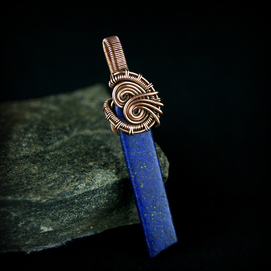 wisiory Wisiorek wire wrapping z lapis lazuli