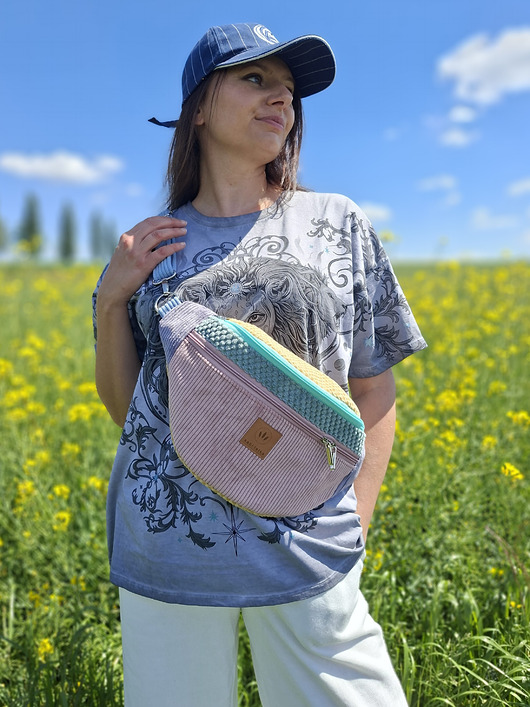 saszetka nerka Nerka XL z kolorowych tkanin La Palma