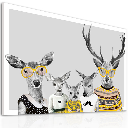 obrazy Obraz na płótnie - 120x80cm JELENIE W UBRANIACH
