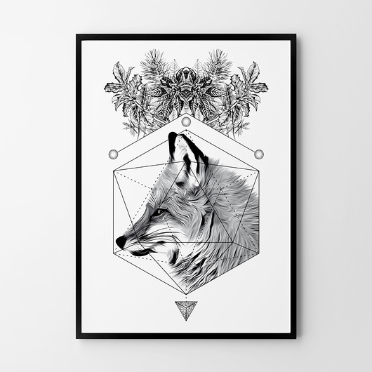 plakaty Plakat Geometryczny Lis