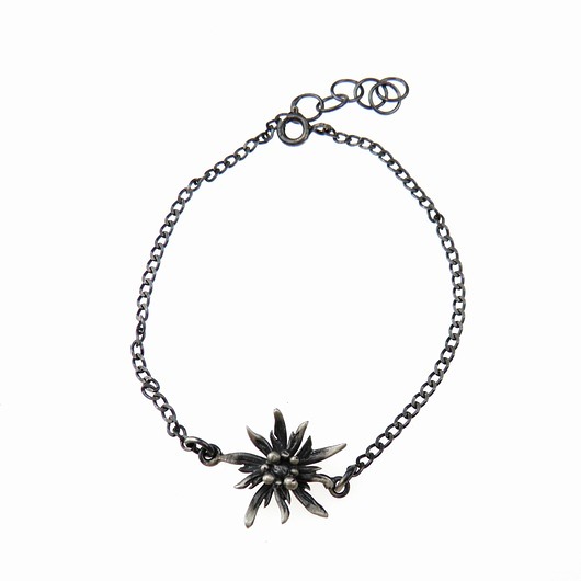 bransoletki srebrne Bransoletka z małą szarotką grafitowa