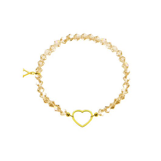 Bransoletka Beige Gold Heart AFRODITTE COLLECTION