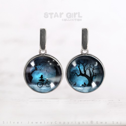 Star Girl Rower/Bocian - srebrne kolczyki Ewa Saj  Silver