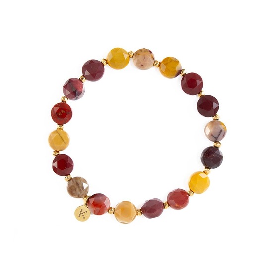 bransoletki z kamieni naturalnych Bransoletka w jesiennych kolorach - Wersja Pozłacana
