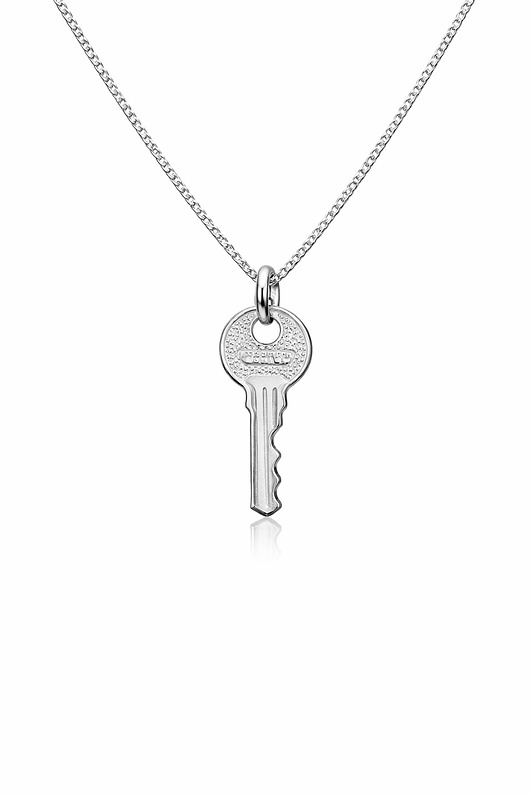 złote naszyjniki KLUCZ naszyjnik - srebro, złoto, róż