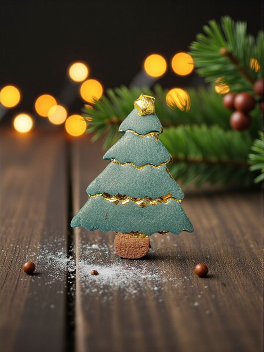 broszki Świąteczne broszka choinka handmade