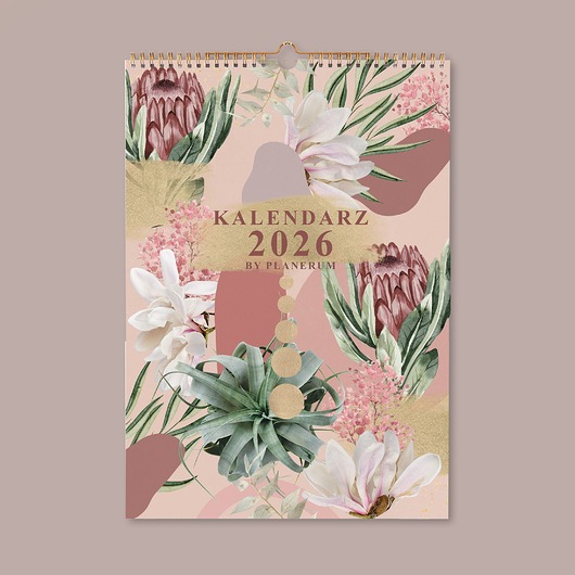 kalendarze i plannery Kalendarz ścienny 2026 na Spirali FLORA GARDEN A3 Premium