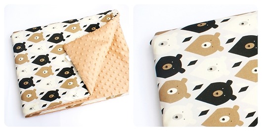 Komplet -kocyk i poduszka - Misie Owl on cotton