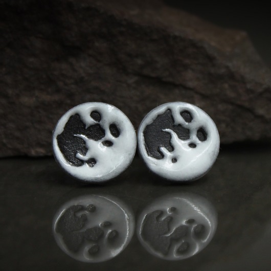 kolczyki ceramiczne FULL MOON 11mm/stal chirurgiczna/