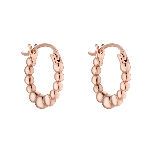 kolczyki pozłacane Kolczyki koła z kuleczek z różowego złota