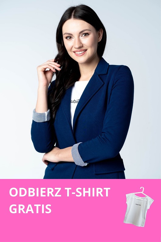 marynarki damskie Marynarka damska Deep Blue granatowa z dresówki GRATIS T-SHIRT