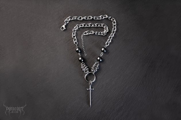 wisiory Chain mail goth * Mars Blade * naszyjnik stal nierdzewna