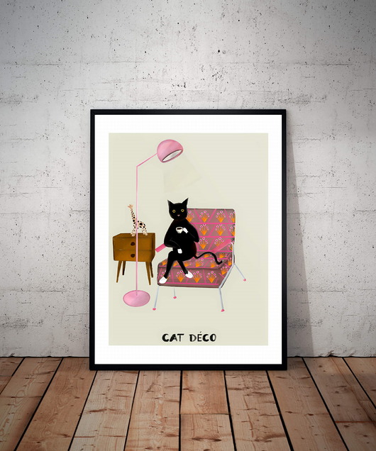 plakaty Plakat Cat Deco