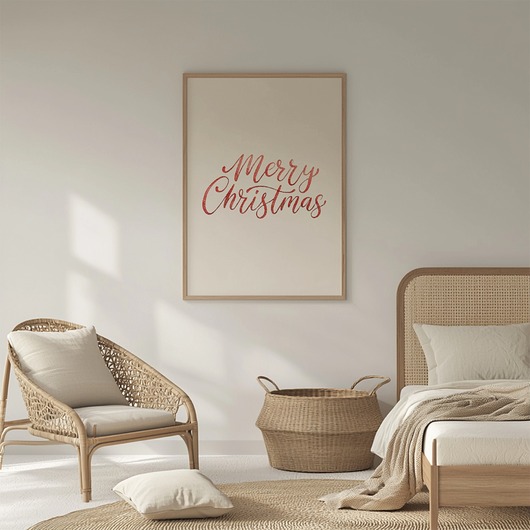plakaty Plakat Swiąteczny na ścianę A3 Minimalistyczny Merry christmas Napis