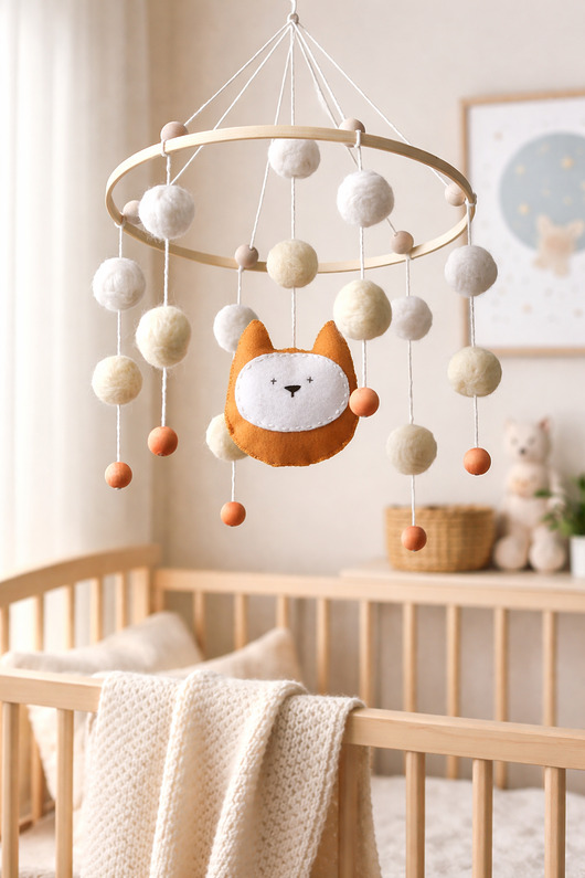 karuzele i girlandy do łóżeczka Karuzela Mobil z Kotem, kulki