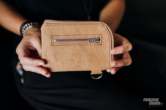 portfele damskie Marmollada - portfel z papieru piaskowy