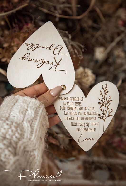 kartki scrapbooking Serce otwierane dla Dziadków