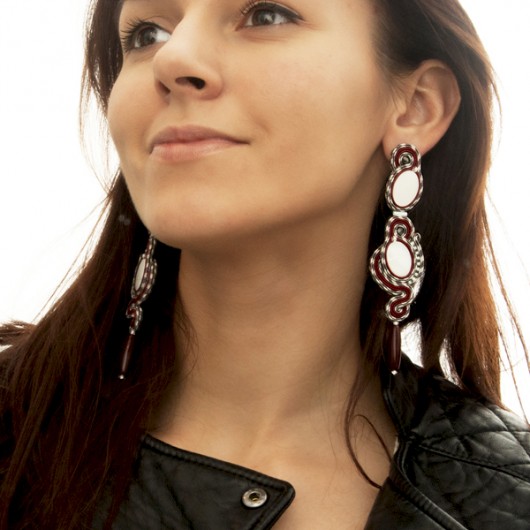 Kolczyki soutache - awangardowe, bardzo długie maanuela