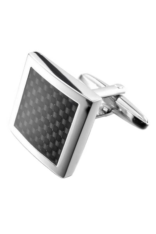 spinki do mankietów Spinki do mankietów klasyczne srebrne czarne