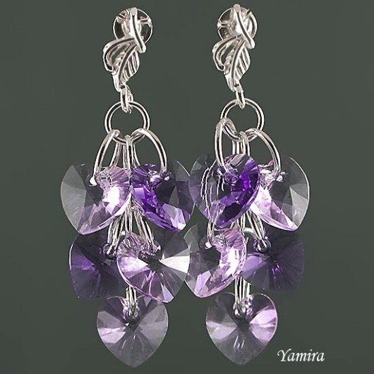 kryształ Swarovski gronka Violet i Tanzanite yamira