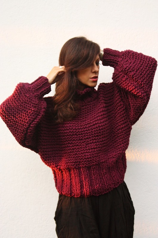 Sweter handmade merino bulky Mademoiselle Patrini