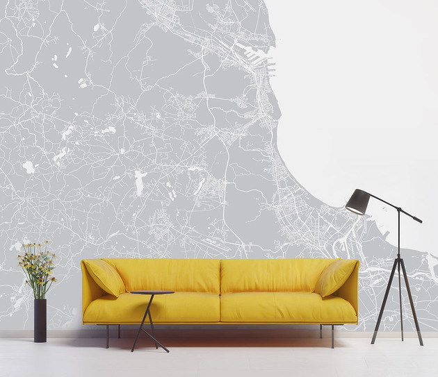 tapety i naklejki ścienne Trójmiasto - tapeta na wymiar - mapa na ścianę
