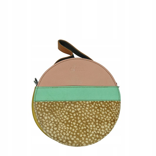 torby na ramię Torebka listonoszka skórzana okrągła skóra naturalna elegancka eko OLIVKA