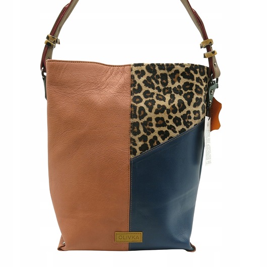 torby na ramię Torebka skórzana damska na ramię, mieści format A4 pojemna OLIVKA