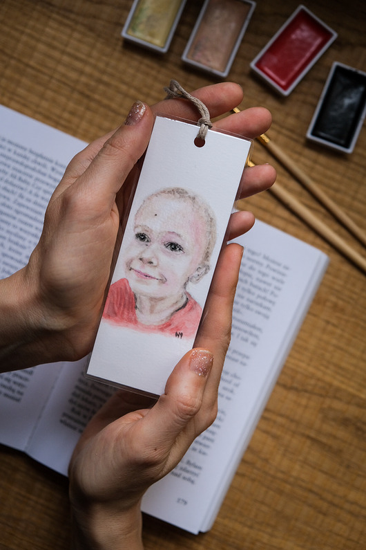 zakładki do książek PortreTulki - Portret na zamówienie malowany na zakładce do książki